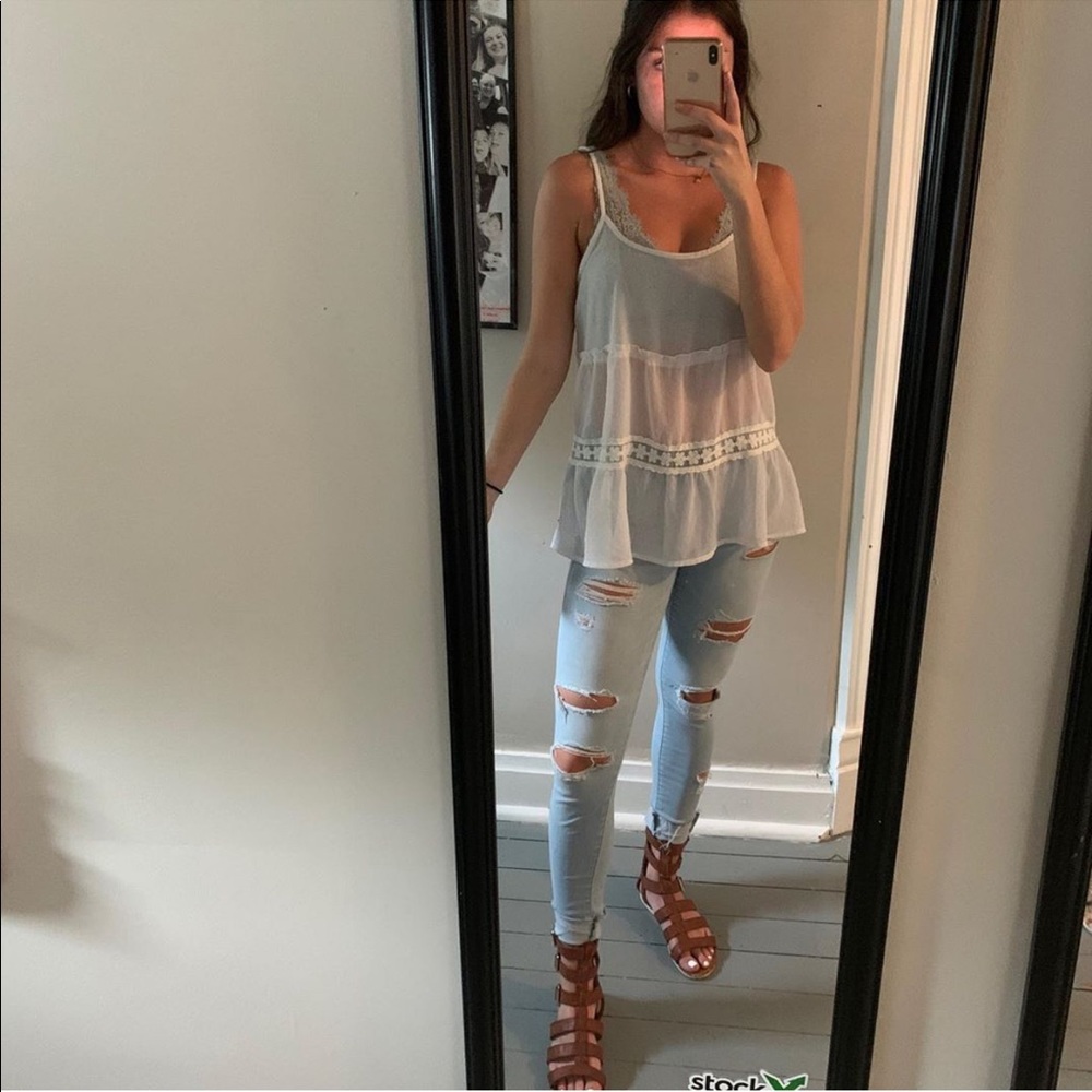 flowy white tank